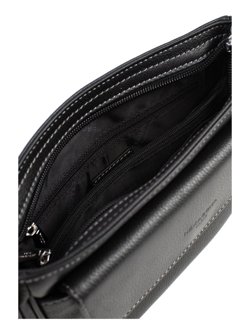 Sac reporter  Cuir CONFORT Noir - Kiabi