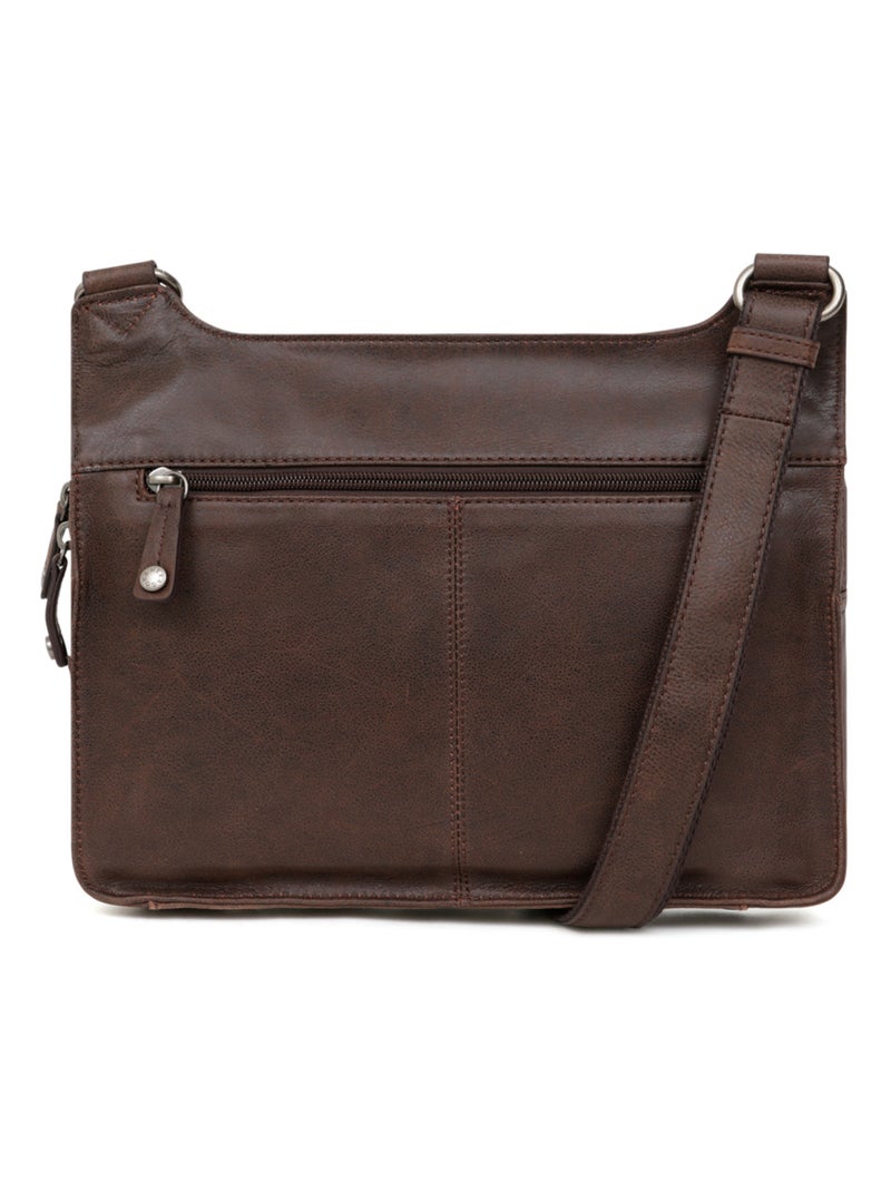 Sac reporter  Cuir INSTINCT Marron - Kiabi