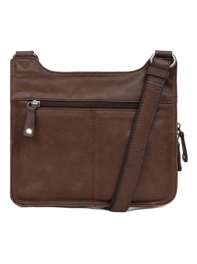 Sac reporter  Cuir INSTINCT Marron - Kiabi