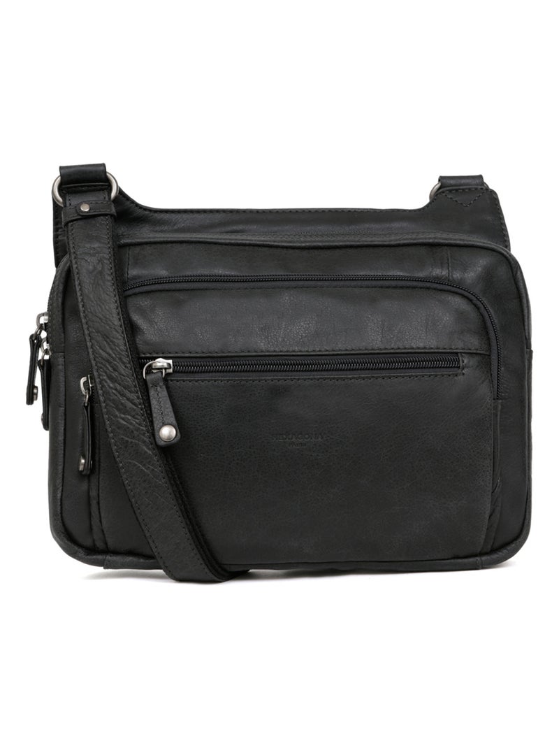 Sac reporter  Cuir INSTINCT Noir - Kiabi