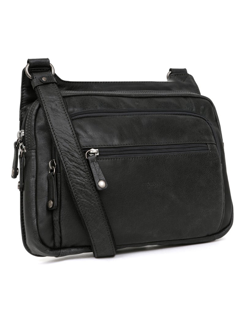 Sac reporter  Cuir INSTINCT Noir - Kiabi
