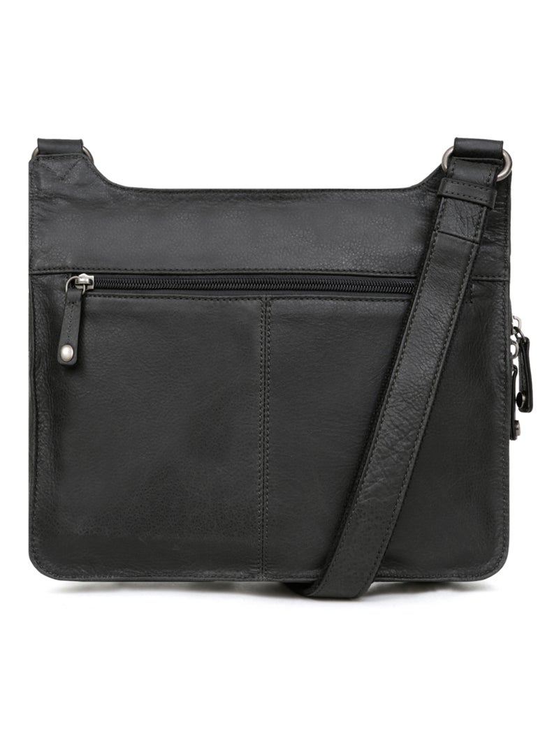 Sac reporter  Cuir INSTINCT Noir - Kiabi