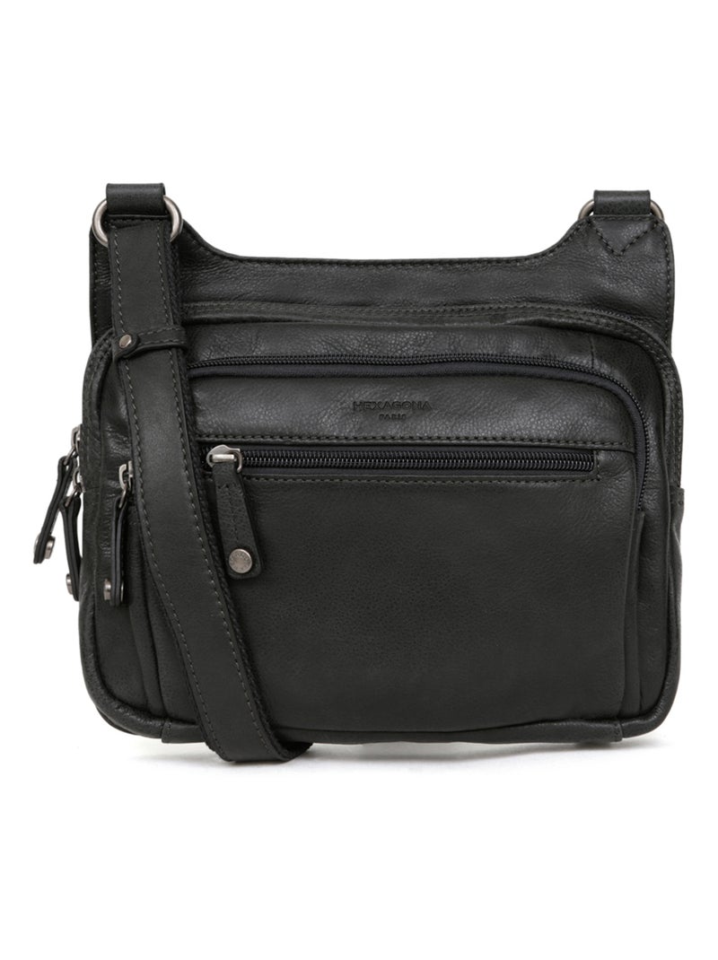 Sac reporter  Cuir INSTINCT Noir - Kiabi