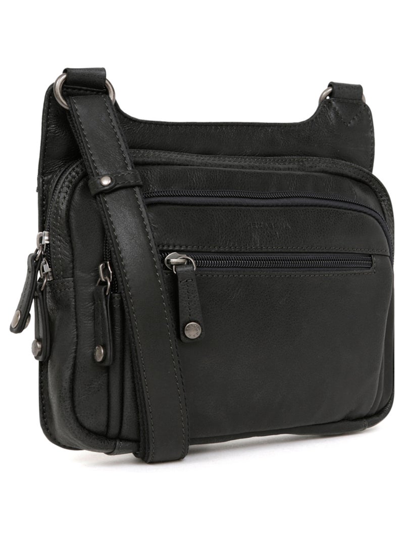 Sac reporter  Cuir INSTINCT Noir - Kiabi