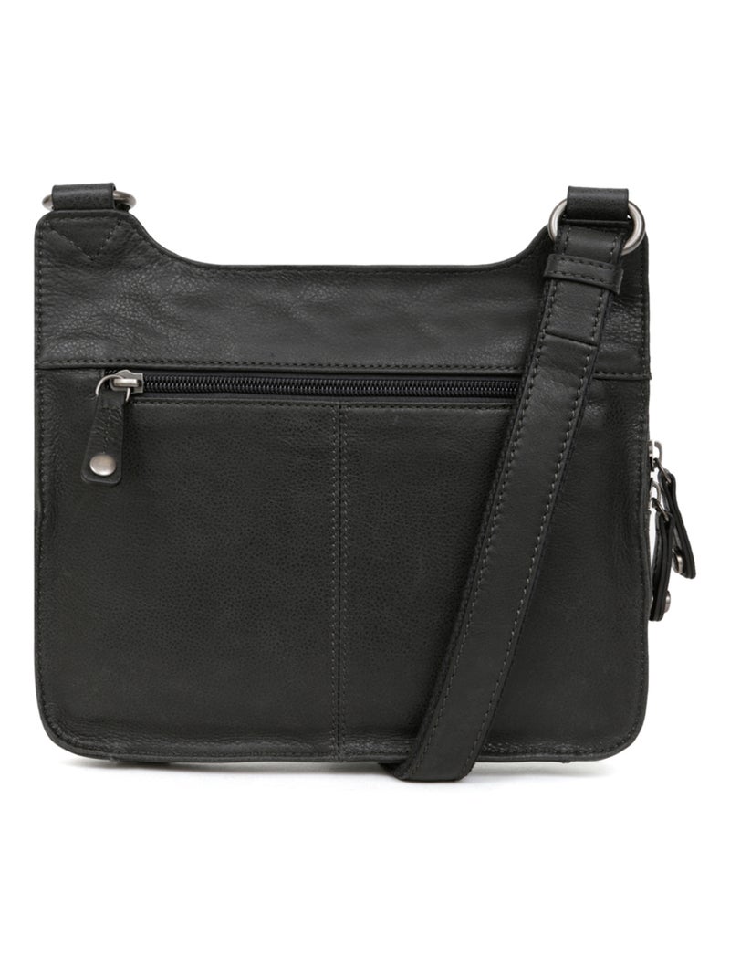 Sac reporter  Cuir INSTINCT Noir - Kiabi