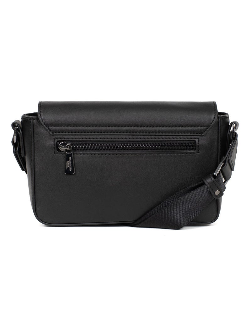 Sac reporter  Cuir LÉNY Noir - Kiabi