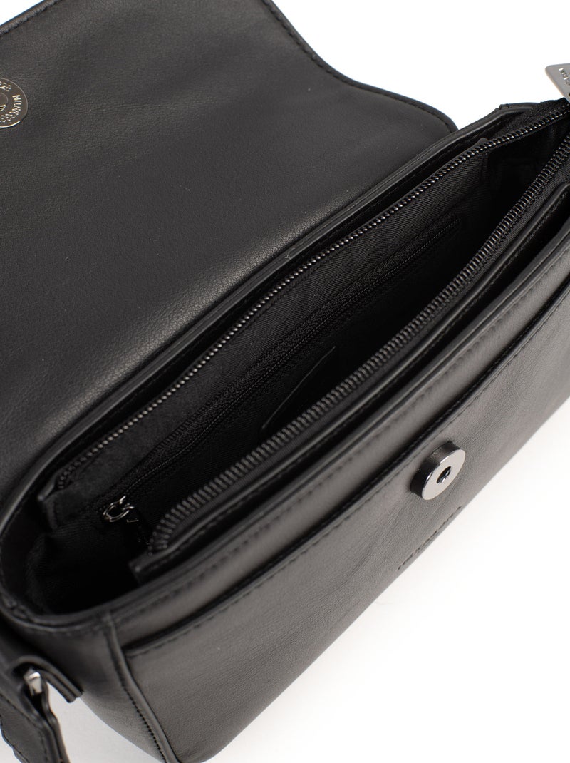 Sac reporter  Cuir LÉNY Noir - Kiabi