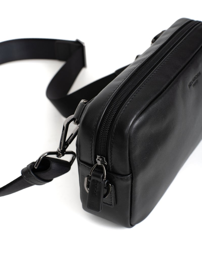 Sac reporter  Cuir SOFT STUDIO Noir - Kiabi