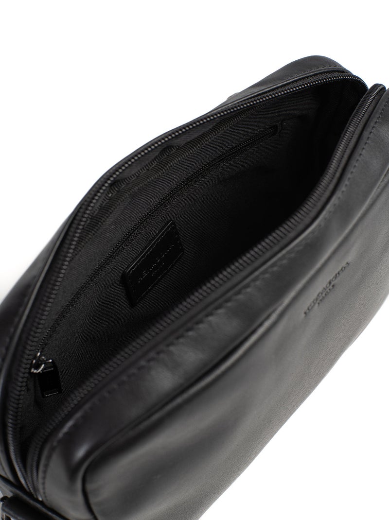 Sac reporter  Cuir SOFT STUDIO Noir - Kiabi