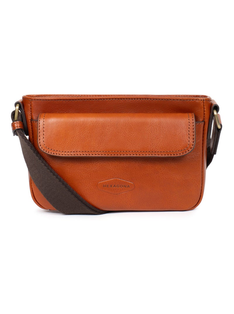 Sac reporter  Cuir STUART Cognac - Kiabi