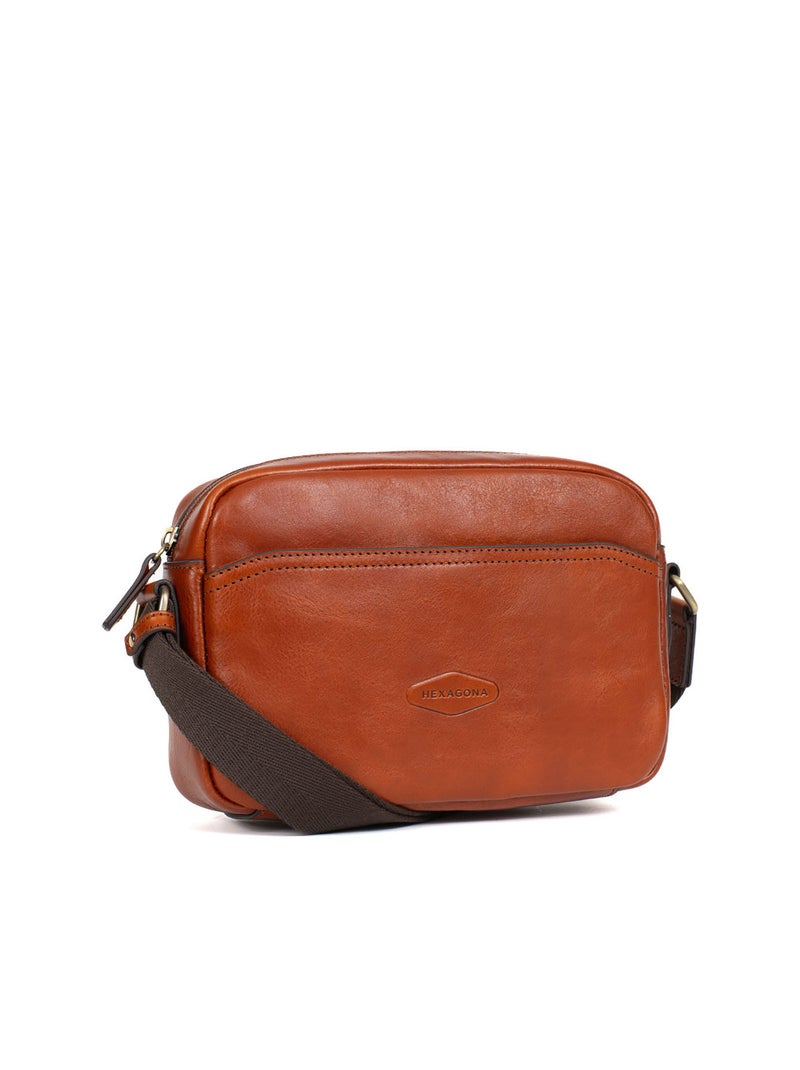 Sac reporter  Cuir STUART Cognac - Kiabi