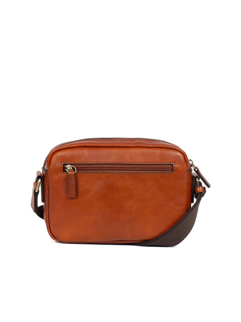 Sac reporter  Cuir STUART Cognac - Kiabi