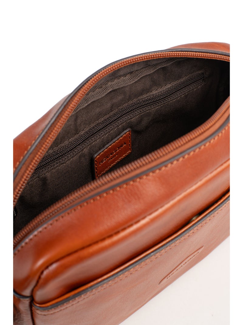 Sac reporter  Cuir STUART Cognac - Kiabi