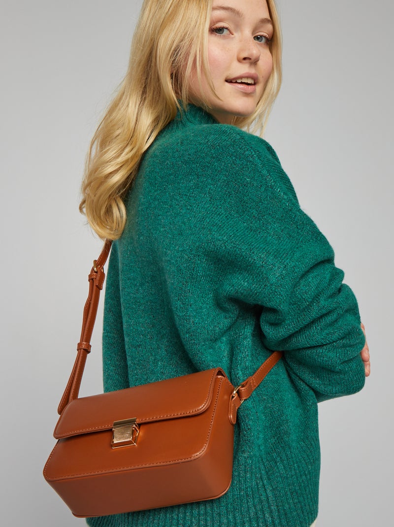Sac rigide en bandoulière Marron - Kiabi