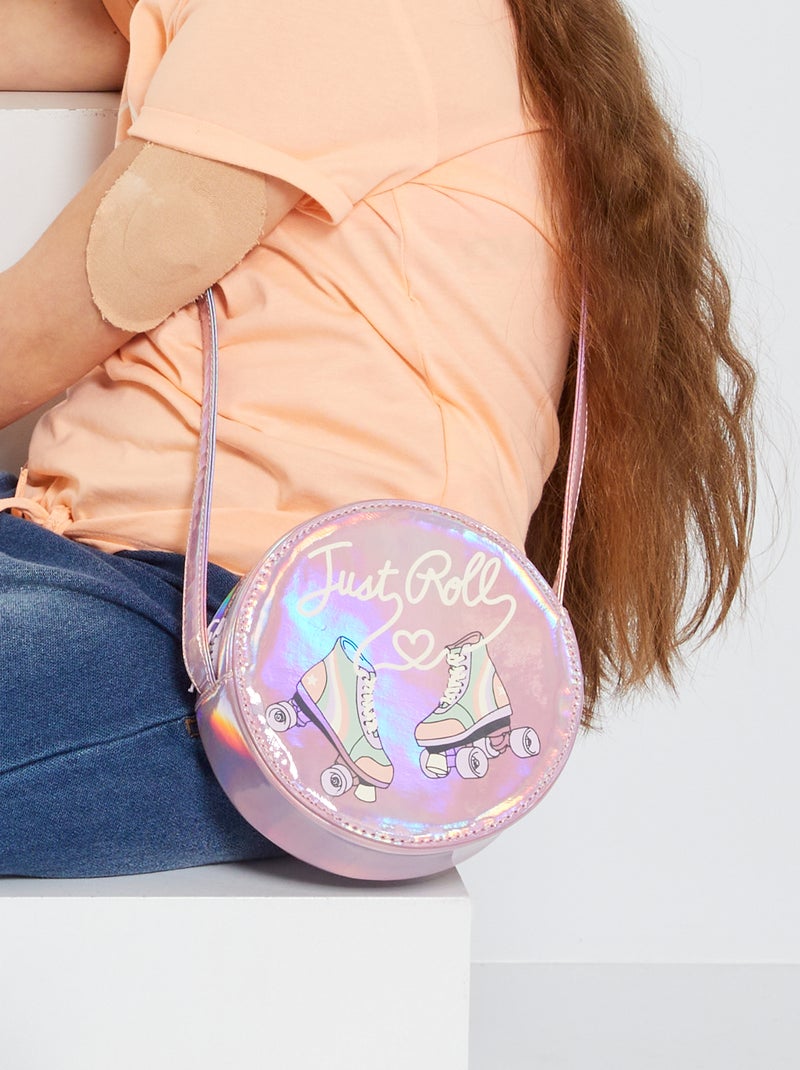 Sac rond à bandoulière irisé violet - Kiabi