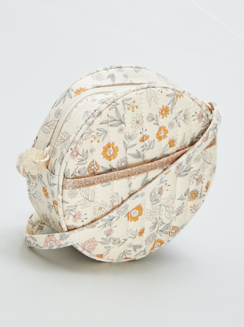 Sac rond à fleurs Beige - Kiabi