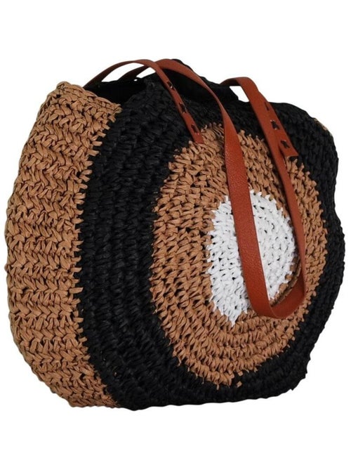 Sac rond bohème en paille - Kiabi
