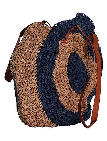 Sac rond boh?me en paille
