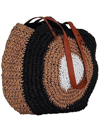Sac rond boh?me en paille