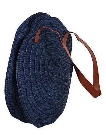 Sac rond tress? fa?on raphia ? Cabas ?t? anses ALIX