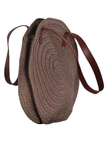 Sac rond tress? fa?on raphia ? Cabas ?t? anses ALIX