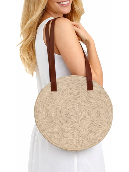 Sac rond tressé façon raphia – Cabas été anses ALIX - Kiabi