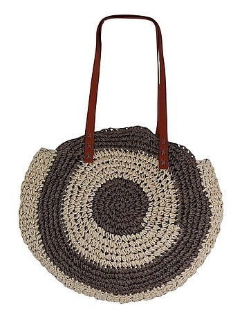 Sac rond tressé façon raphia