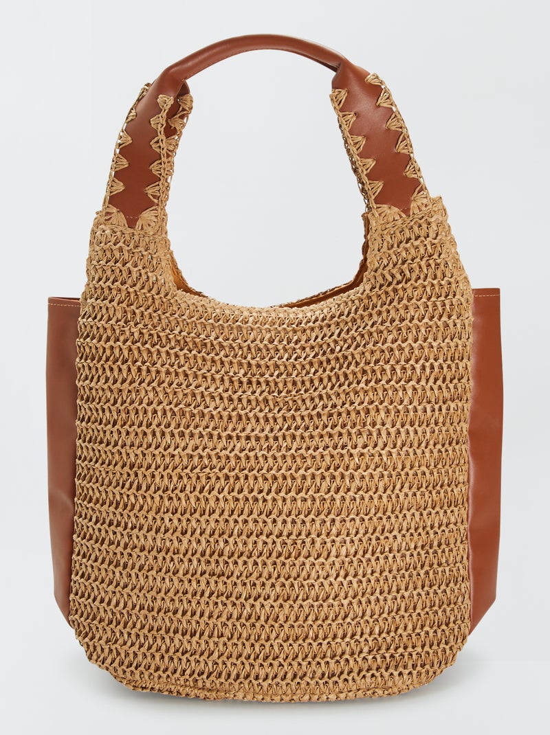 Sac sceau en paille Marron - Kiabi