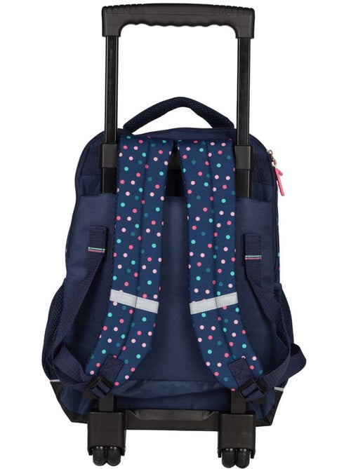 Sac scolaire à roulettes 2 compartiments KIP Girl You Rock bleu marine - Kiabi