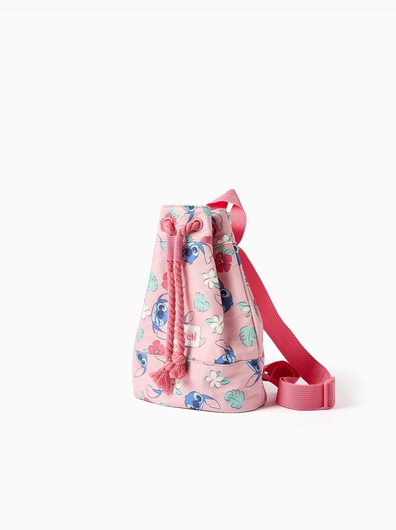Sac seau avec bretelles et motif Stitch Rose clair - Kiabi