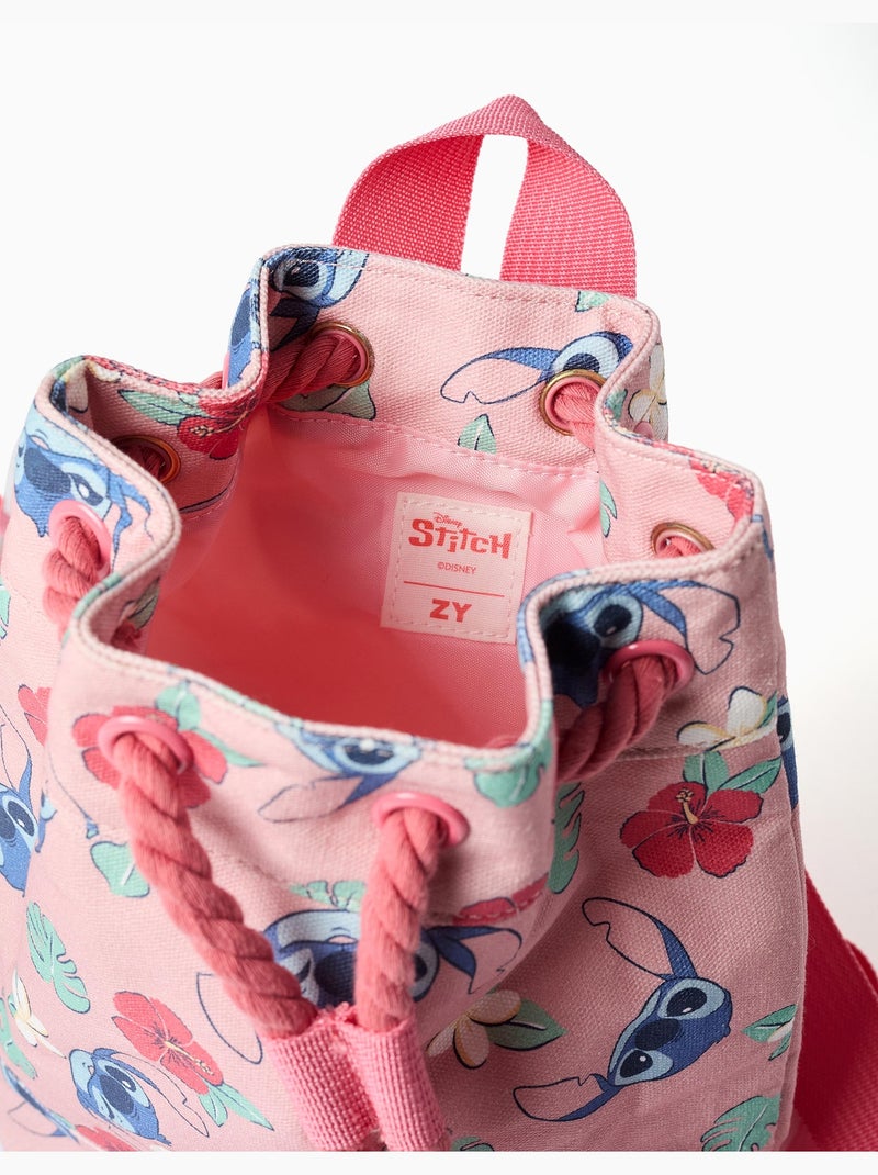 Sac seau avec bretelles et motif Stitch Rose clair - Kiabi