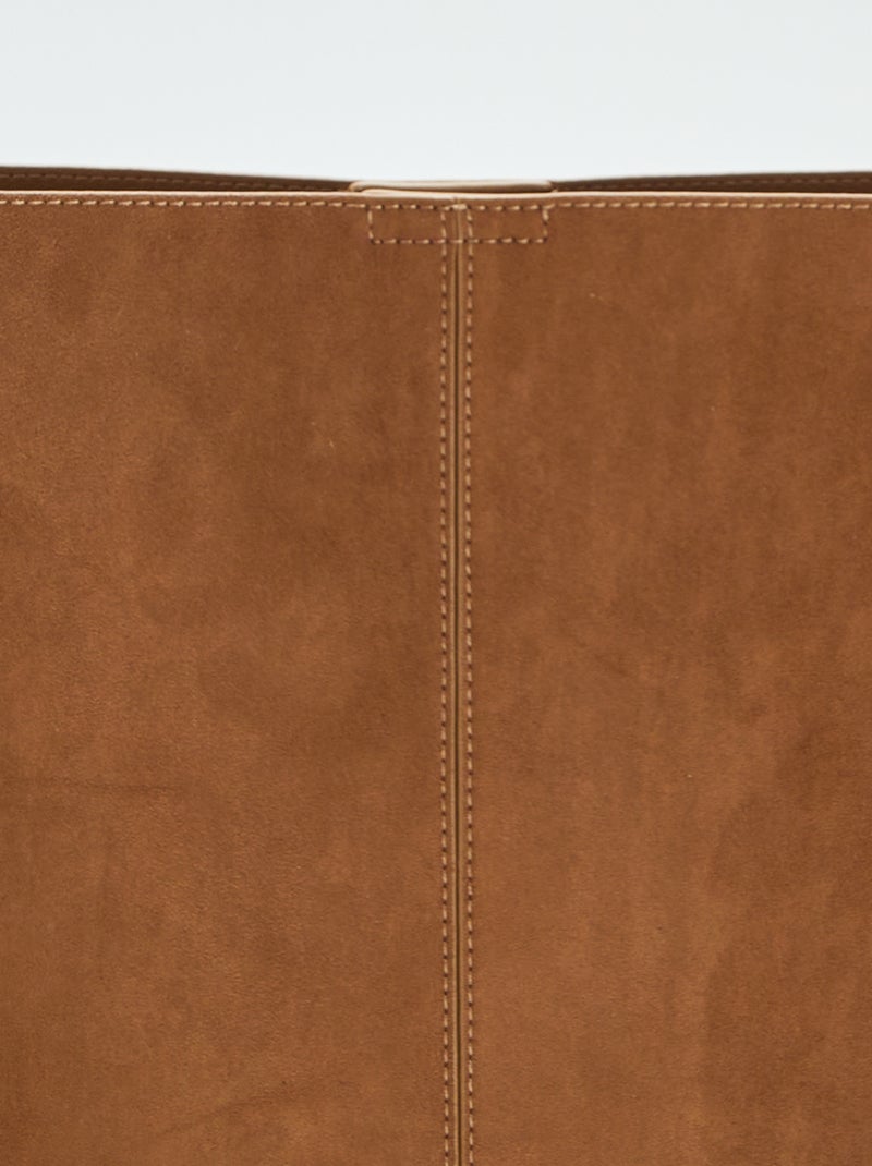 Sac seau bi-matière Marron - Kiabi