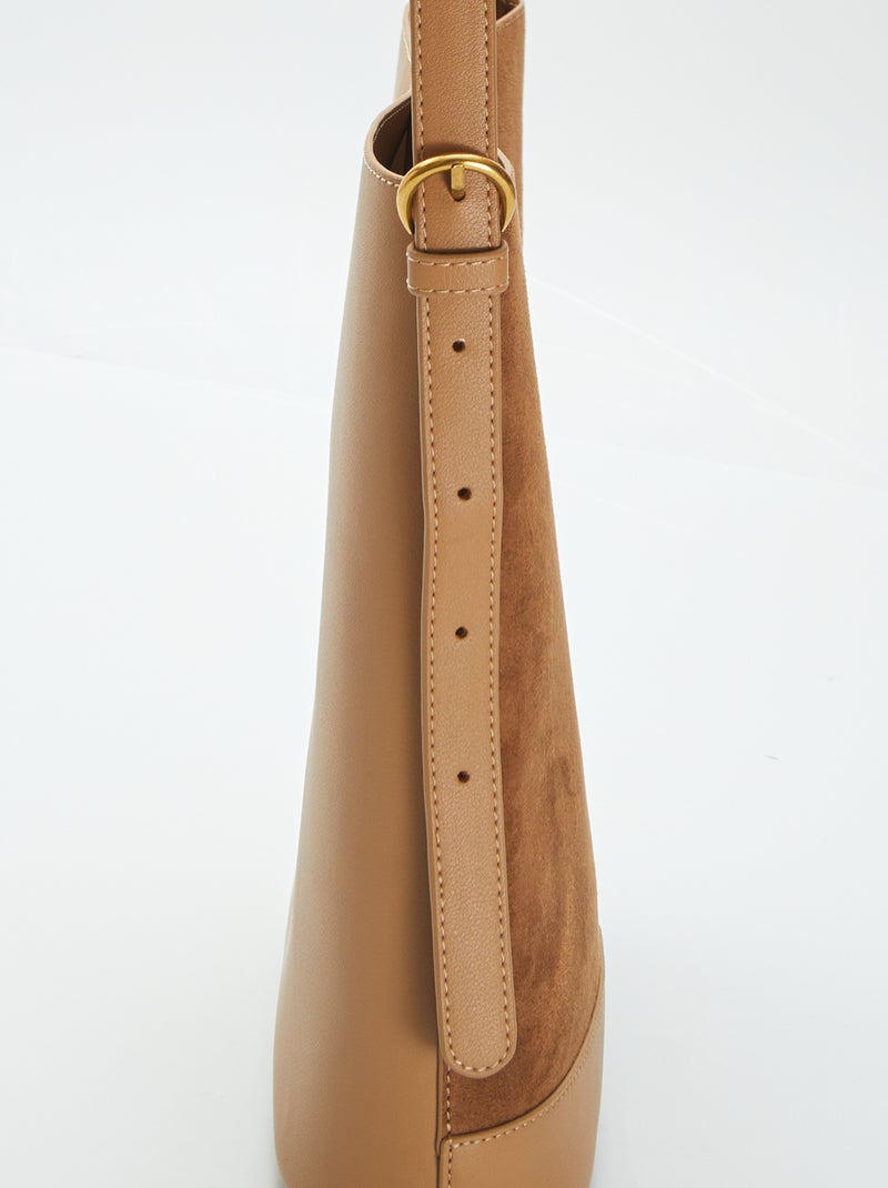 Sac seau bi-matière Marron - Kiabi