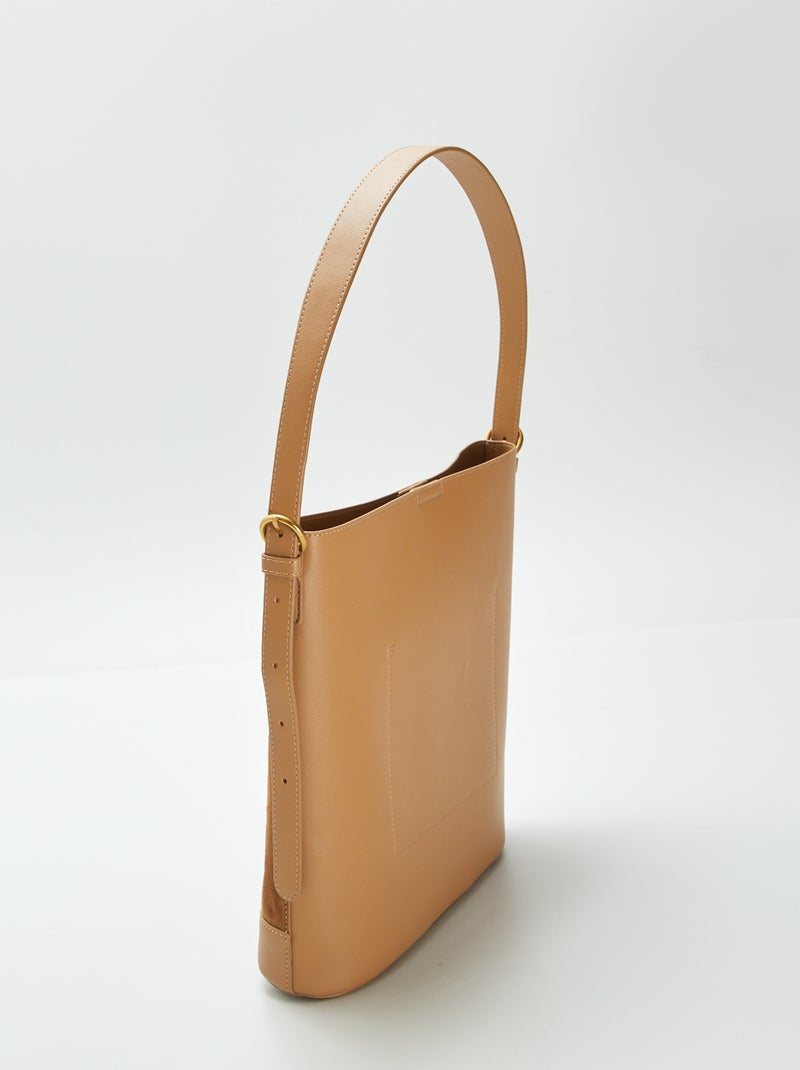 Sac seau bi-matière Marron - Kiabi