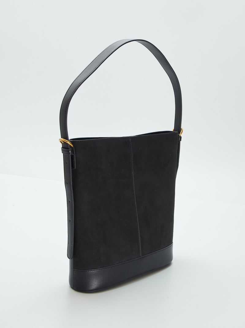 Sac seau bi-matière Noir - Kiabi