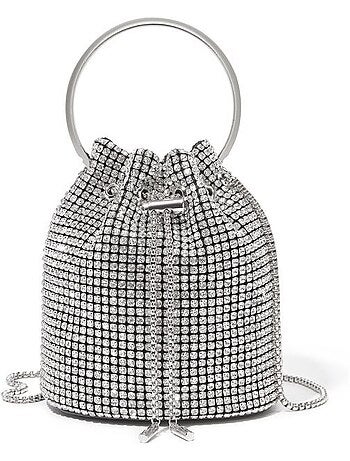 Sac seau de soirée perles et strass bandoulière chaîne - miss lulu