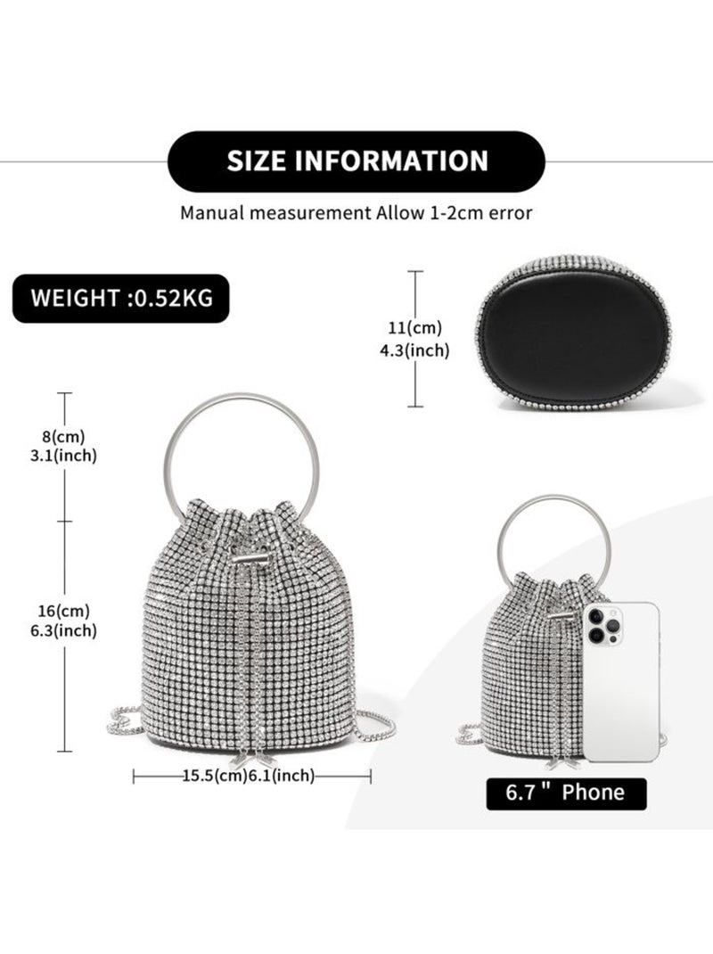 Sac seau de soirée perles et strass bandoulière chaîne - miss lulu Noir - Kiabi