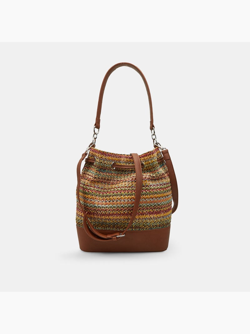 Sac seau en rafia Orange - Kiabi