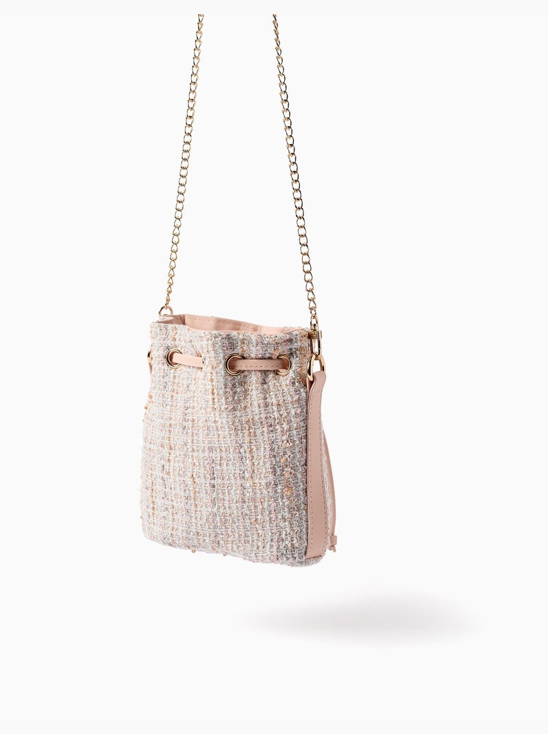 Sac seau en tweed Rose clair - Kiabi