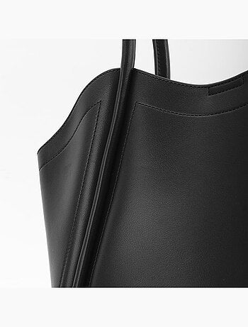Sac shopper en cuir avec deux bretelles BATA