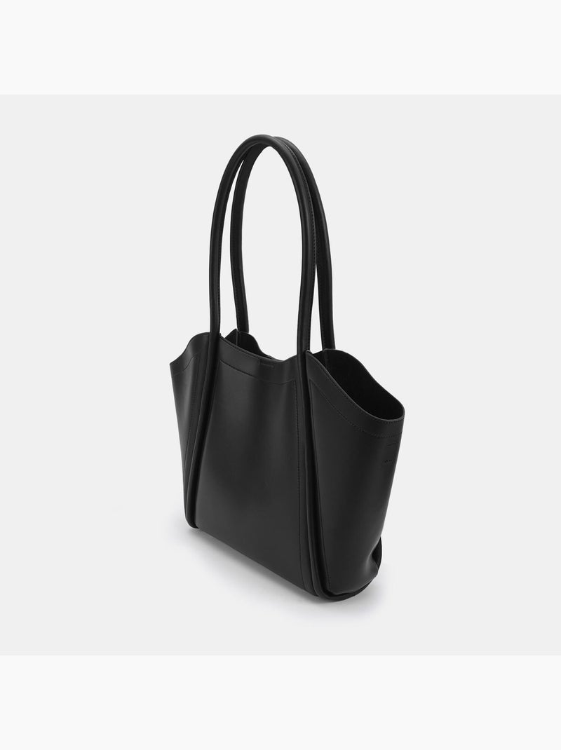 Sac shopper en cuir avec deux bretelles BATA Noir - Kiabi