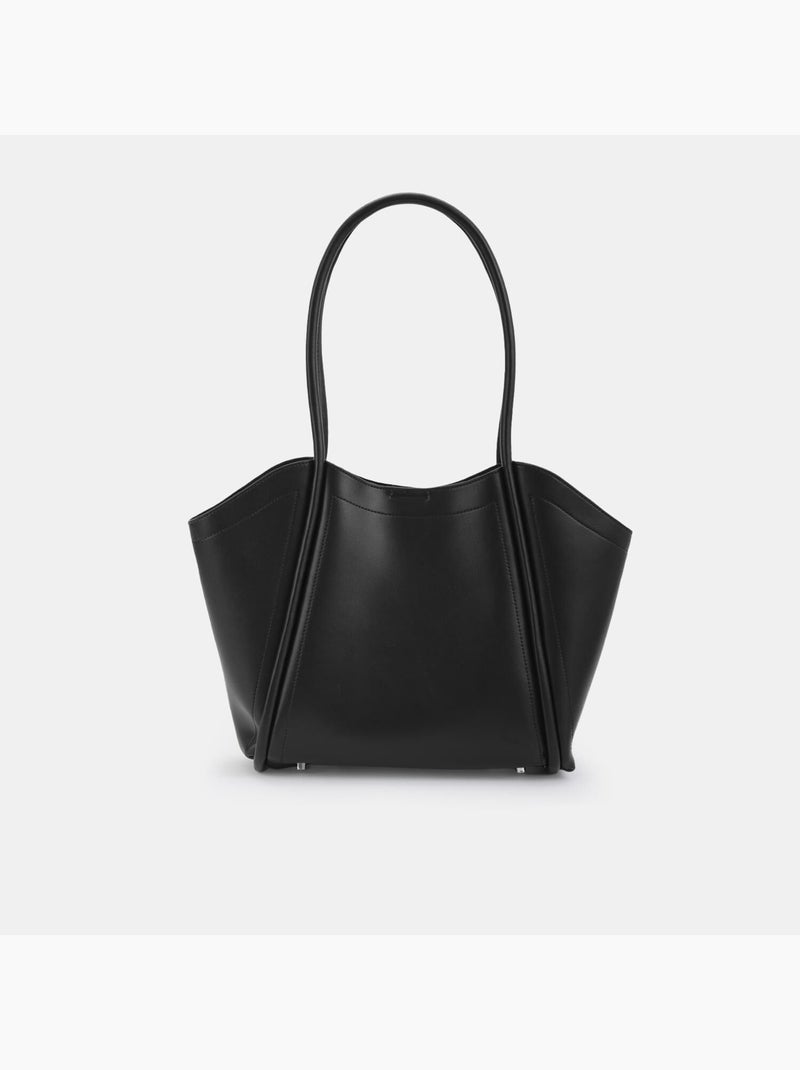 Sac shopper en cuir avec deux bretelles BATA Noir - Kiabi