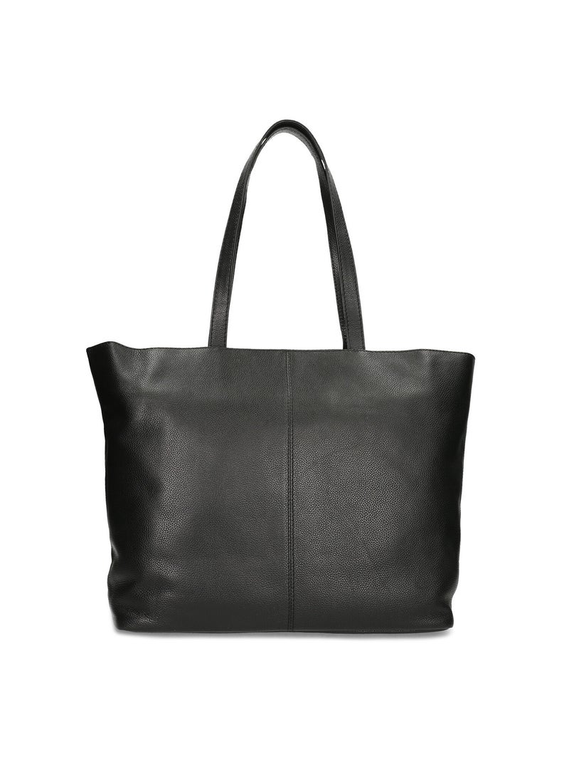 Sac shopper en cuir Noir - Kiabi