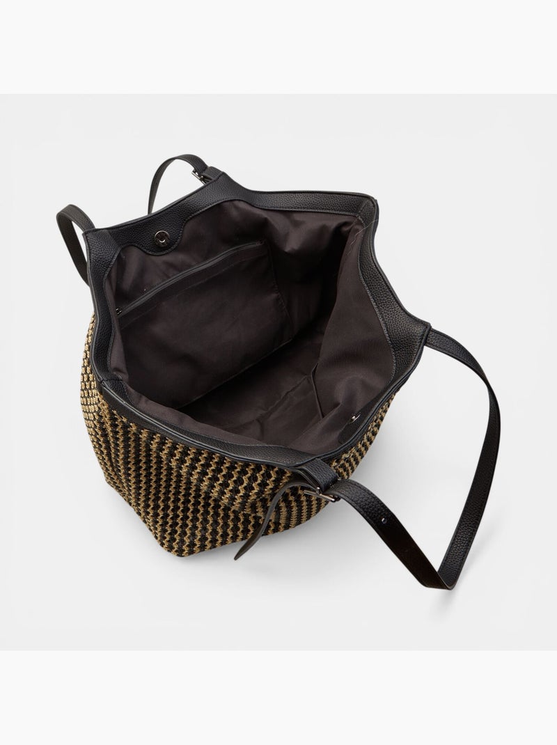 Sac shopper en raphia Bata Beige - Kiabi