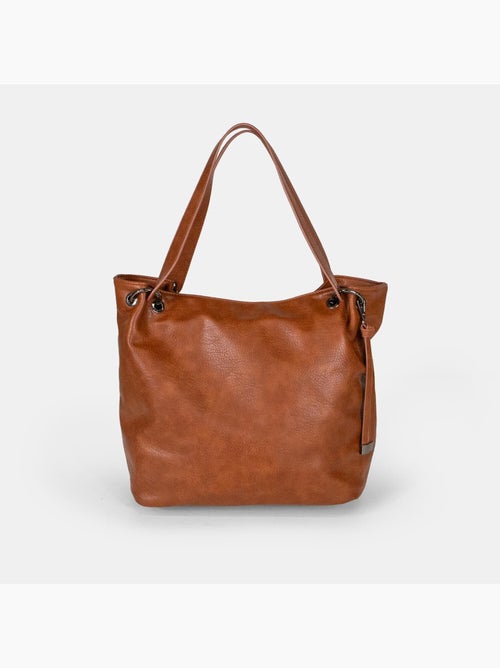 Sac shopper modèle hobo en simili cuir - Kiabi