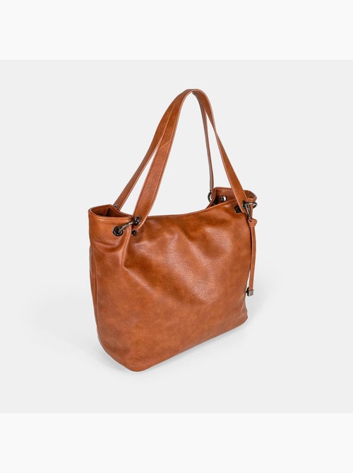 Sac shopper modèle hobo en simili cuir - Kiabi