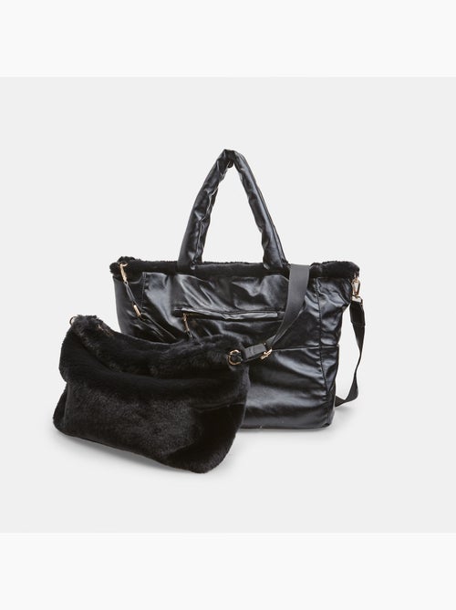 Sac shopping avec fausse fourrure Bata - Kiabi