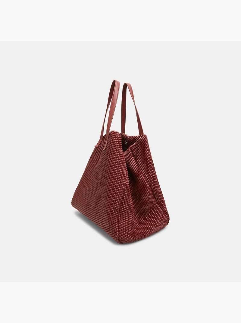 Sac shopping avec texture Bata Bordeaux - Kiabi