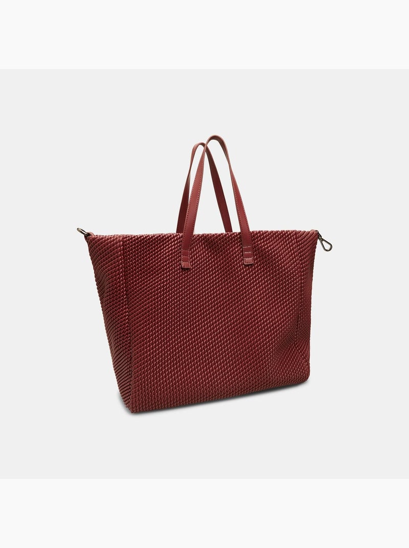 Sac shopping avec texture Bata Bordeaux - Kiabi