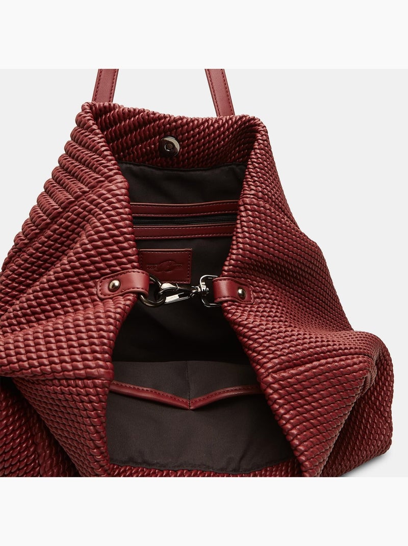 Sac shopping avec texture Bata Bordeaux - Kiabi